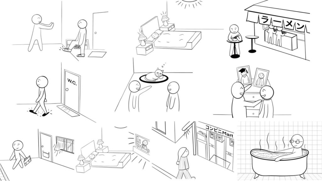 【日本語絵カード】「〜まま」のイラストまとめ