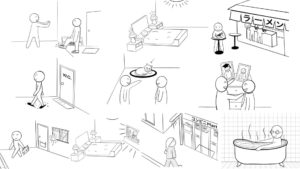 【日本語絵カード】「〜まま」のイラストまとめ