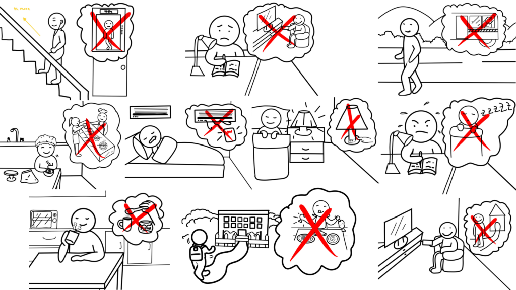 【日本語絵カード】「〜ないで」のイラストまとめ