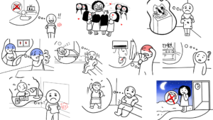 【日本語絵カード】「〜のに(予想外)」のイラストまとめ