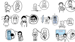 【日本語絵カード】「〜てみる」のイラストまとめ