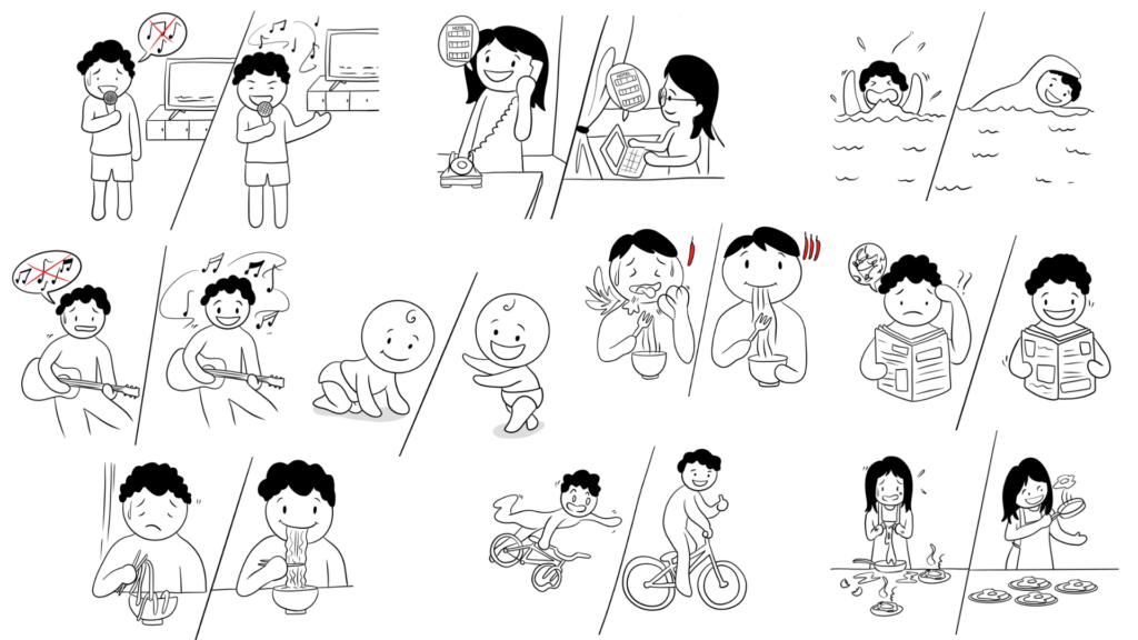 【日本語絵カード】「〜ようになる」のイラストまとめ